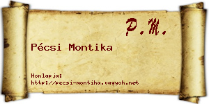 Pécsi Montika névjegykártya